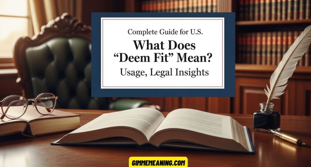 What Does “Deem Fit” Mean?