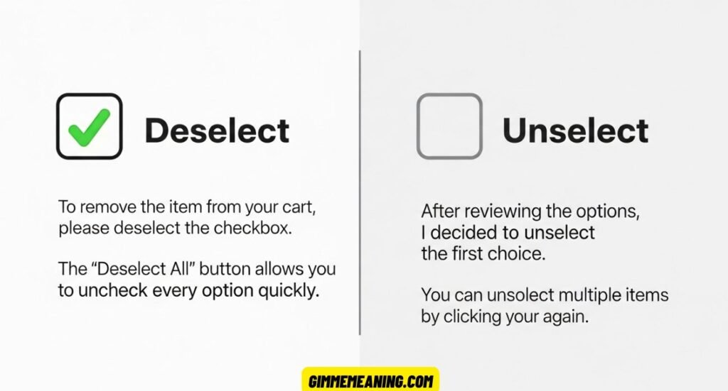 Unselect or Deselect