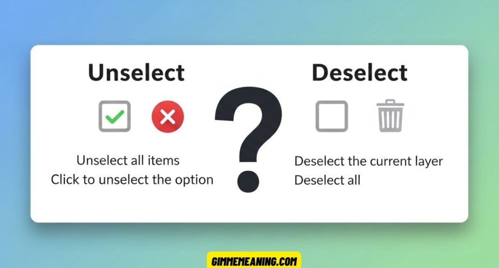 Unselect or Deselect