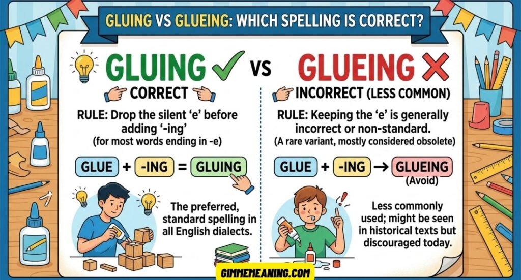 Gluing vs Glueing