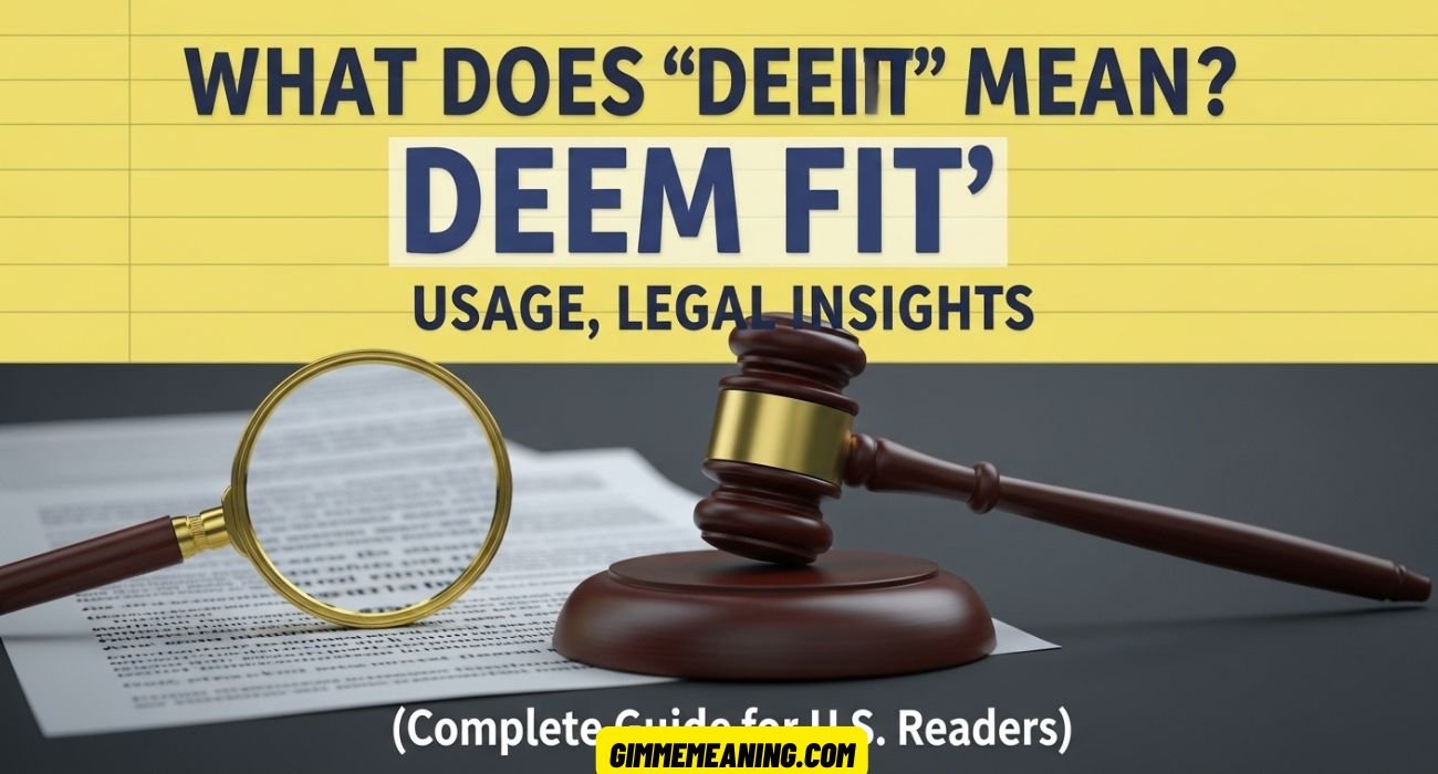 What Does “Deem Fit” Mean?