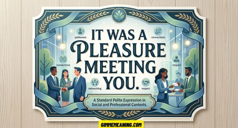 It Was a Pleasure Meeting You